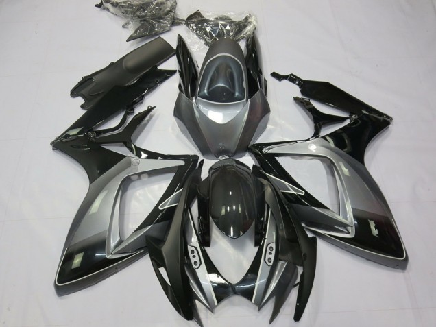 Best Aftermarket 2006-2007 Black Grey Special Suzuki GSXR 600-750 Fairings