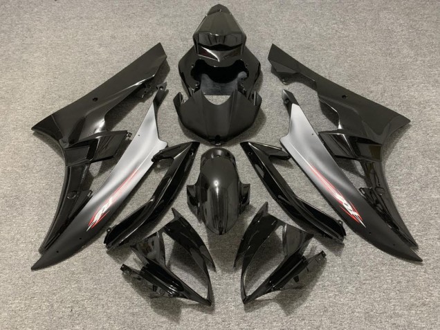 2006-2007 Black Matte Red Pin Yamaha R6 Fairings