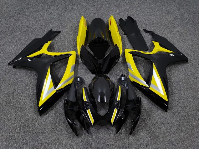 Best Aftermarket 2006-2007 Black and Yellow OEM Style Suzuki GSXR 600-750 Fairings