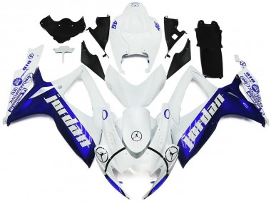 2006-2007 Blue and White Jordan Gloss Style Suzuki GSXR 600-750 Fairings