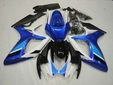 2006-2007 Blue and White Suzuki GSXR 600-750 Fairings