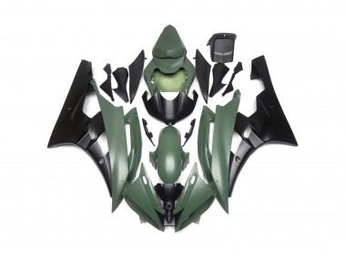 Best Aftermarket 2006-2007 Custom Matte Green and Black Yamaha R6 Fairings