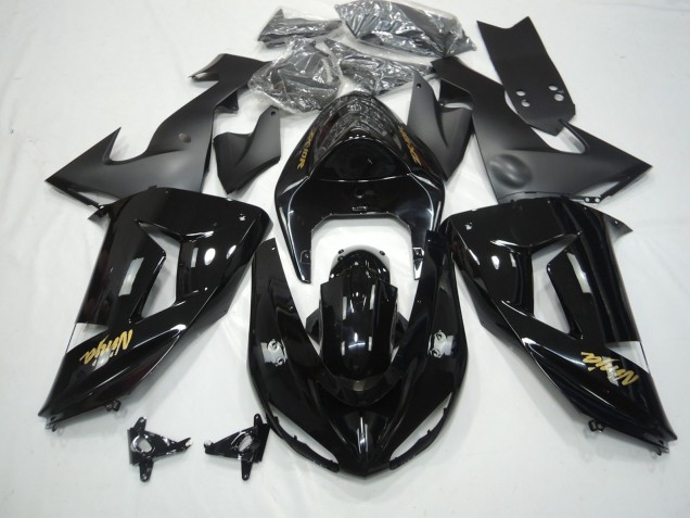 2006-2007 Gloss Black Kawasaki ZX10R Fairings