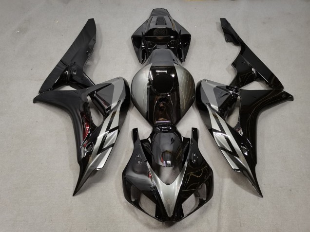 2006-2007 Gloss Black w grey Honda CBR1000RR Fairings