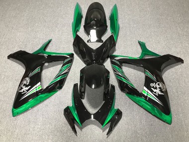 Best Aftermarket 2006-2007 Gloss Green and Black Design Suzuki GSXR 600-750 Fairings