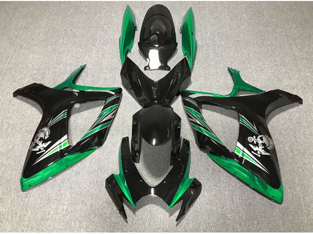 Best Aftermarket 2006-2007 Gloss Green and Black Design Suzuki GSXR 600-750 Fairings