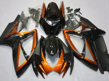 Best Aftermarket 2006-2007 Gloss Orange and Black Suzuki GSXR 600-750 Fairings