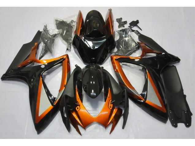 2006-2007 Gloss Orange and Black Suzuki GSXR 600-750 Fairings