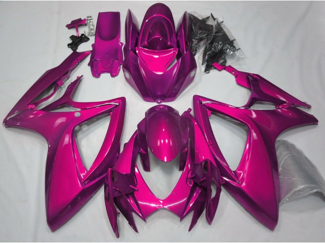 Best Aftermarket 2006-2007 Gloss Pink Plain Suzuki GSXR 600-750 Fairings