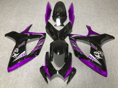 Best Aftermarket 2006-2007 Gloss Purple and Black Design Suzuki GSXR 600-750 Fairings