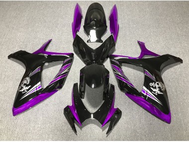 Best Aftermarket 2006-2007 Gloss Purple and Black Design Suzuki GSXR 600-750 Fairings