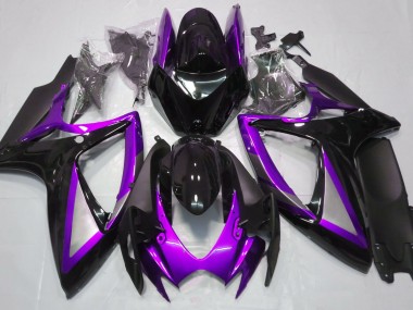 Best Aftermarket 2006-2007 Gloss Purple and Black Suzuki GSXR 600-750 Fairings