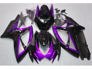 Best Aftermarket 2006-2007 Gloss Purple and Black Suzuki GSXR 600-750 Fairings