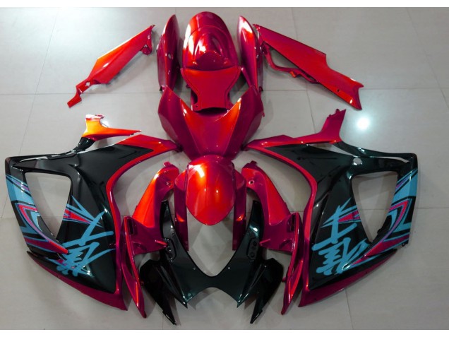 Best Aftermarket 2006-2007 Gloss Red & Black Suzuki GSXR 600-750 Fairings