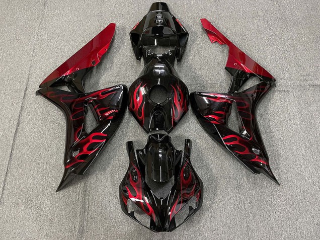 2006-2007 Gloss Red Flame Honda CBR1000RR Fairings