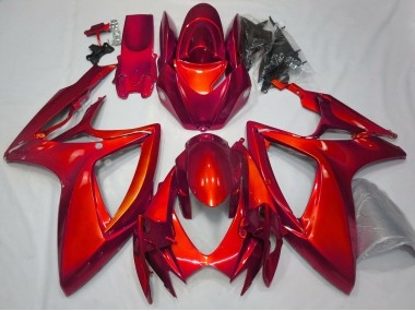 Best Aftermarket 2006-2007 Gloss Red Plain Suzuki GSXR 600-750 Fairings