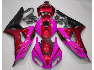 2006-2007 Gloss Red and Pink Honda CBR1000RR Fairings