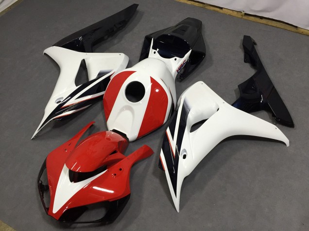 2006-2007 Gloss Red and White Honda CBR1000RR Fairings