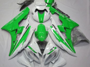 Best Aftermarket 2006-2007 Gloss White and Green Yamaha R6 Fairings