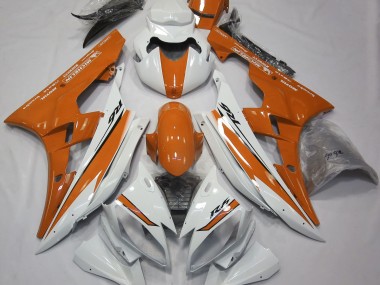 Best Aftermarket 2006-2007 Gloss White and Orange Yamaha R6 Fairings