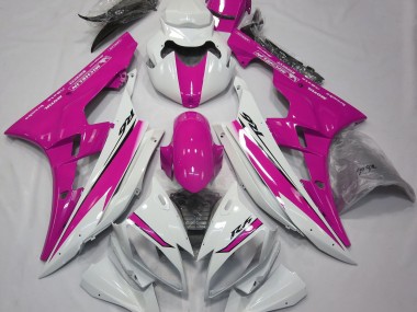 Best Aftermarket 2006-2007 Gloss White and Pink Yamaha R6 Fairings