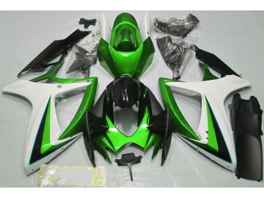 Best Aftermarket 2006-2007 Green & White Suzuki GSXR 600-750 Fairings