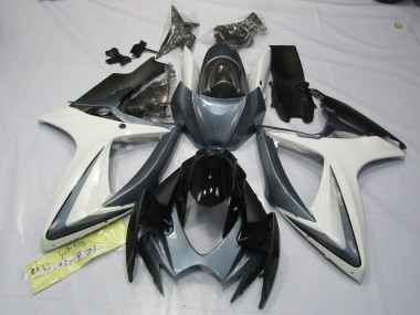 Best Aftermarket 2006-2007 Grey and White Suzuki GSXR 600-750 Fairings