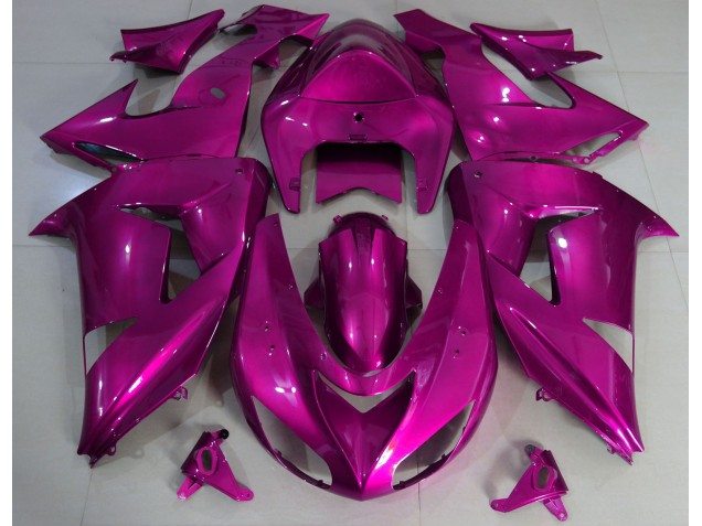 2006-2007 Hot Pink Plain Kawasaki ZX10R Fairings