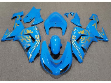 2006-2007 Light Blue & Gold Kawasaki ZX10R Fairings