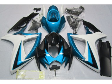 Best Aftermarket 2006-2007 Light Blue & White Suzuki GSXR 600-750 Fairings