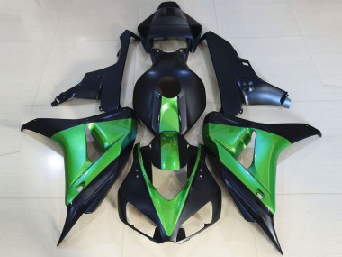 2006-2007 Matte Black & Green Honda CBR1000RR Fairings