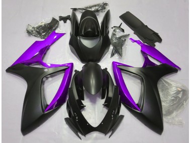 Best Aftermarket 2006-2007 Matte Black & Purple Suzuki GSXR 600-750 Fairings