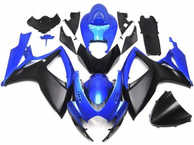 Best Aftermarket 2006-2007 Matte Black and Blue OEM Custom Style Suzuki GSXR 600-750 Fairings