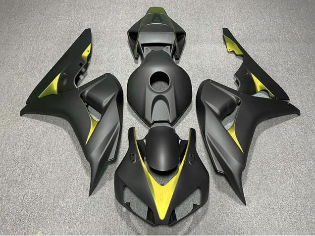 2006-2007 Matte Black and Yellow Honda CBR1000RR Fairings