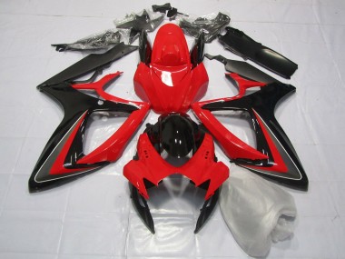 Best Aftermarket 2006-2007 Red Black and Grey Suzuki GSXR 600-750 Fairings