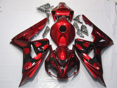 2006-2007 Red and Black Candy Honda CBR1000RR Fairings