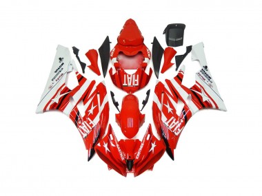 2006-2007 Red and White Star Fiat Yamaha R6 Fairings