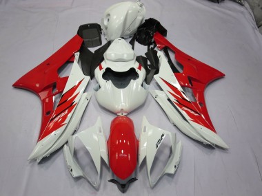 Best Aftermarket 2006-2007 Red and White Yamaha R6 Fairings