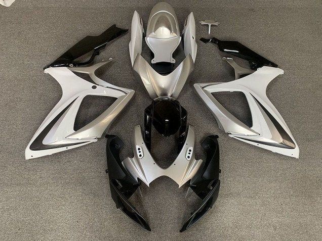 Best Aftermarket 2006-2007 Silver White OEM Style Suzuki GSXR 600-750 Fairings