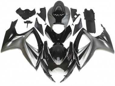 Best Aftermarket 2006-2007 Silver and Black Special OEM Style Suzuki GSXR 600-750 Fairings