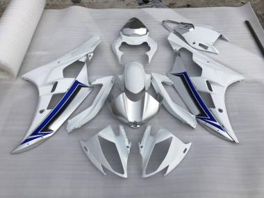 Best Aftermarket 2006-2007 Silver and Blue Yamaha R6 Fairings