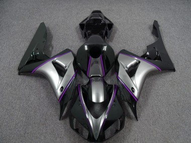 2006-2007 Silver with Dark Purple Pin Stripe Honda CBR1000RR Fairings