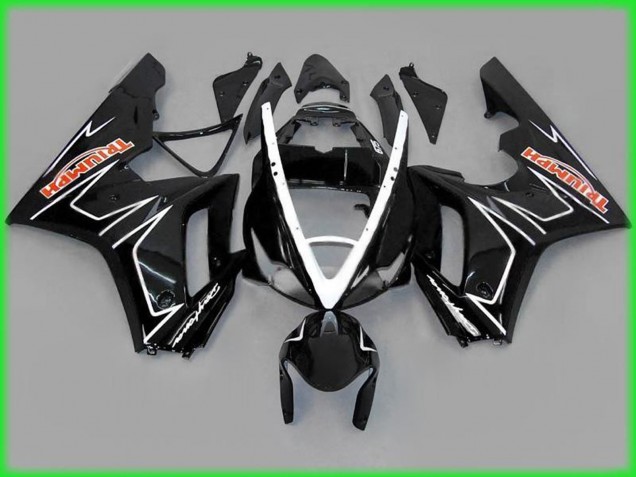 Best Aftermarket 2006-2008 Black Gloss with White Triumph Daytona 675 Fairings