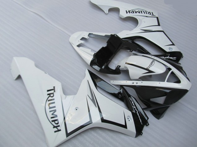 2006-2008 White Silver and Black Triumph Daytona 675 Fairings