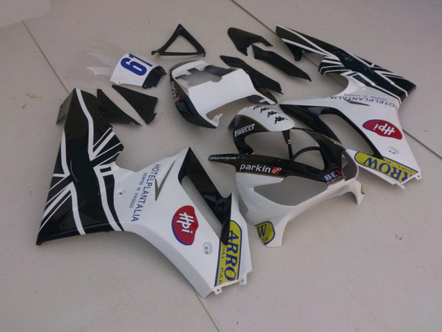 2006-2008 White and Black w Flag Triumph Daytona 675 Fairings