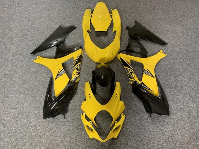 Best Aftermarket 2007-2008 Black and Yellow Suzuki GSXR 1000 Fairings