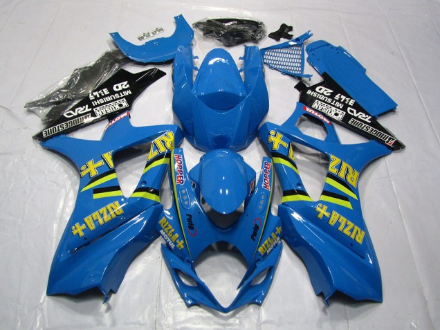 Best Aftermarket 2007-2008 Bright Blue Rizla Suzuki GSXR 1000 Fairings