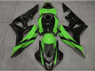 2007-2008 Gloss Black & Green Honda CBR600RR Fairings