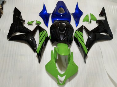 Best Aftermarket 2007-2008 Gloss Black & Green and Blue Accents Honda CBR600RR Fairings