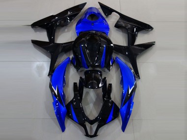 2007-2008 Gloss Black and Blue Honda CBR600RR Fairings